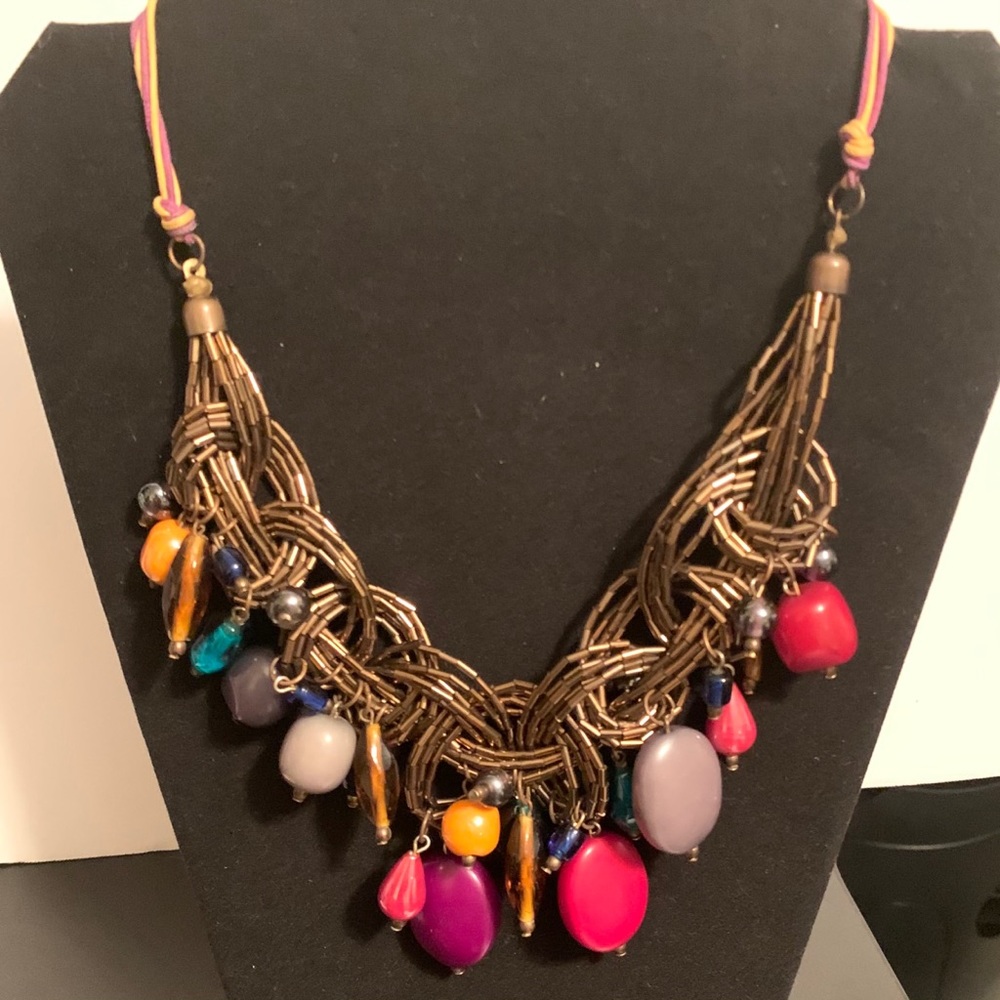 Boho statement necklace multi fashion necklace